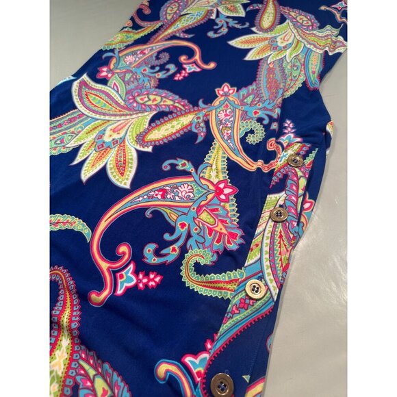 Philosophy Republic Sleeveless Paisley Maxi Stretch Dress Long Boho Slit Button - Picture 12 of 16